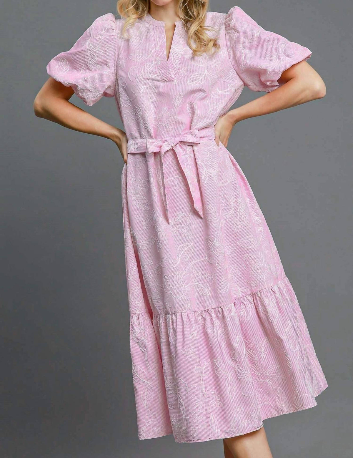 Umgee - Garden Belted Midi Dress