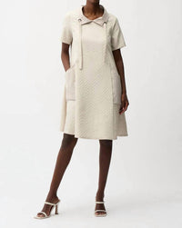 Joseph Ribkoff - Geometric Textured Jacquard A-line Dress