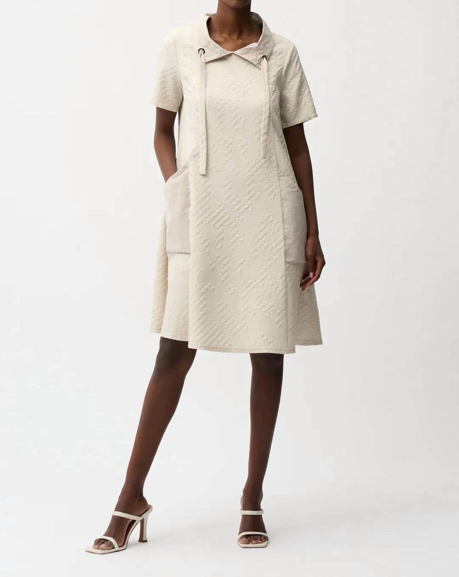 Joseph Ribkoff - Geometric Textured Jacquard A-line Dress