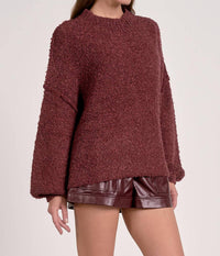ELAN Women's Swing Sweater in red - women's sweater - alternate view
