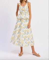 En Saison - Audrey Flutter Sleeve Trim Detail Peplum Top