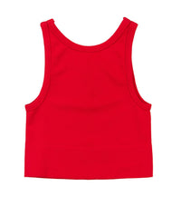 Nikibiki Junior Women's Sawyer Chevron Highneck Crop Top in red - women's shirt - detail view