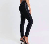 Judy Blue - High Waist Faux Leather & Denim Skinny Jean
