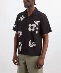 Wax London - Didcot Abstract Appliqué Short Sleeve Shirt