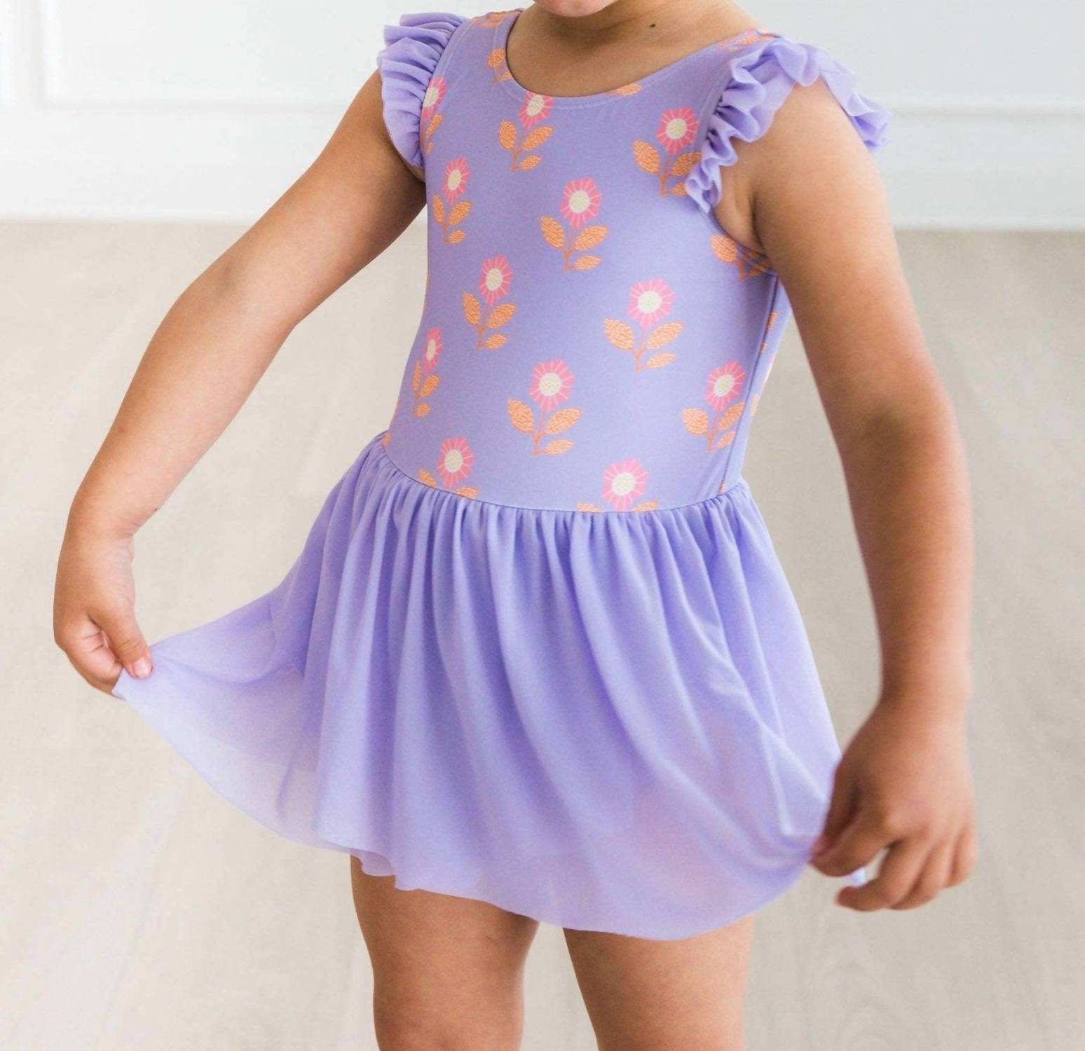 Rufflebutts - Petunia Petals Flutter Sleeve Dance & Gymnastics Leotard