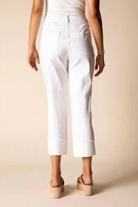 Habitat - Floral Embroidered Stretch Denim Cuff Capri Pants