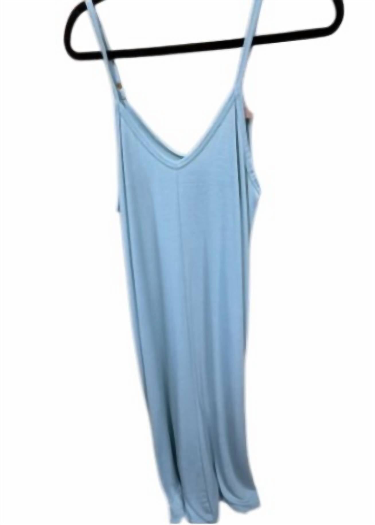 ZENANA Women's Spaghetti Strap Long Tee Dress in sage - women's dress