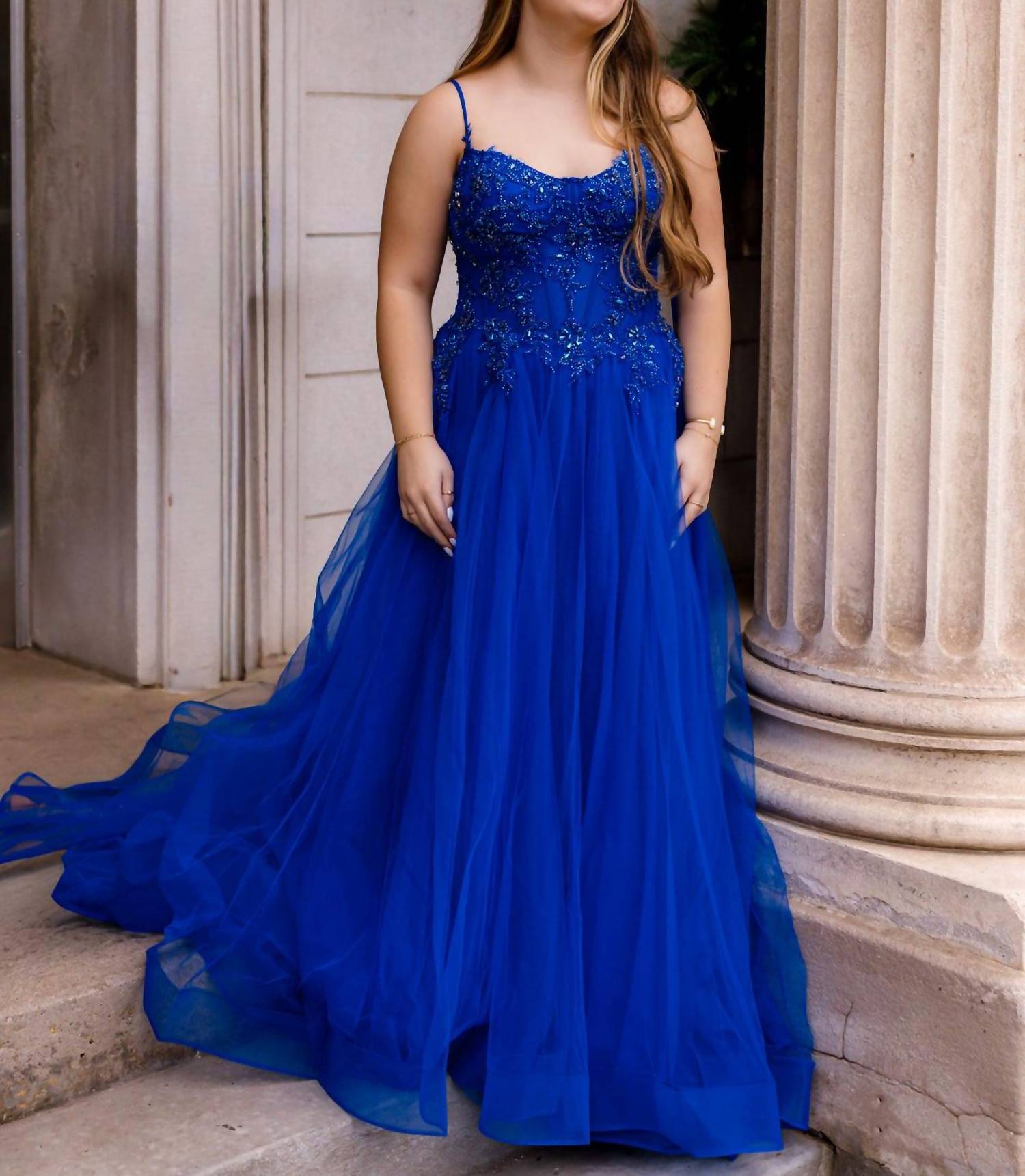 La Femme Women's Prom Dress in royal blue - women's dress
