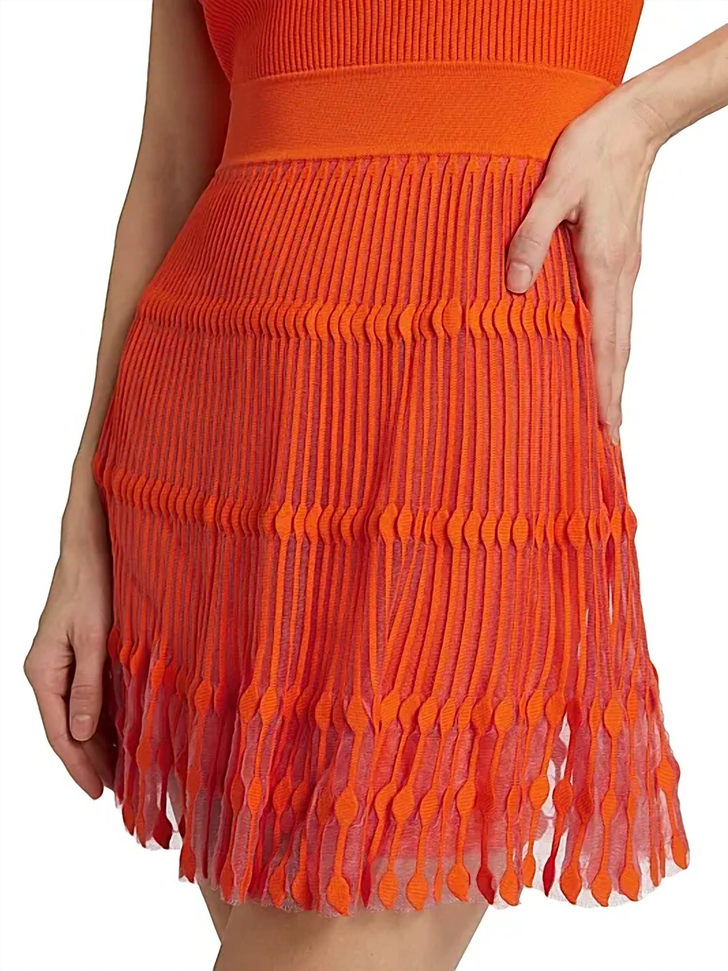Milly - Sheer Knit Flare Mini Dress