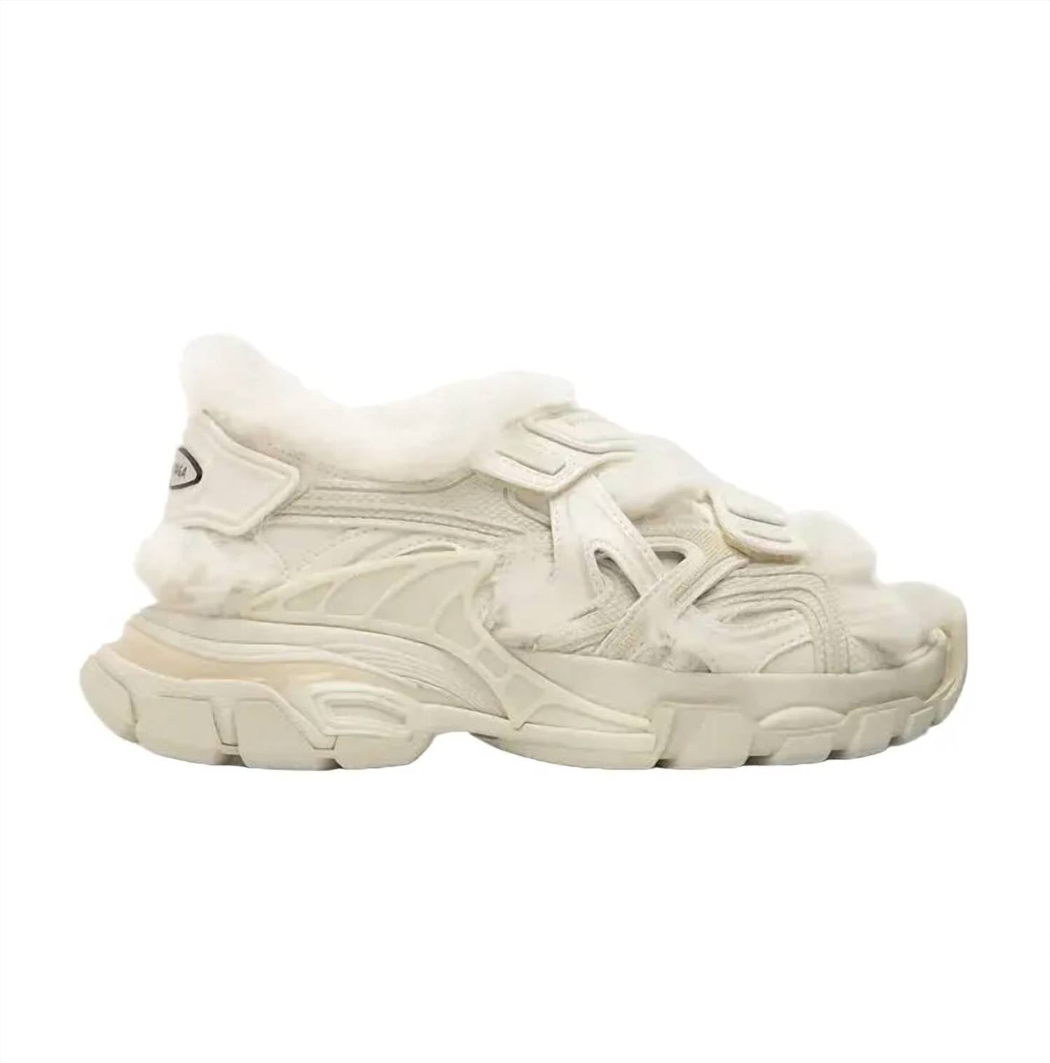 Balenciaga - Women's Faux Fur Rubber Mesh Track Sandals