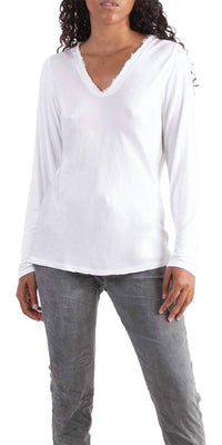 Gigi Moda - Rita Raw Edge Long Sleeve Top