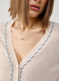 Autumn Cashmere - V-neck Knit Cardigan With Tubular Lacing