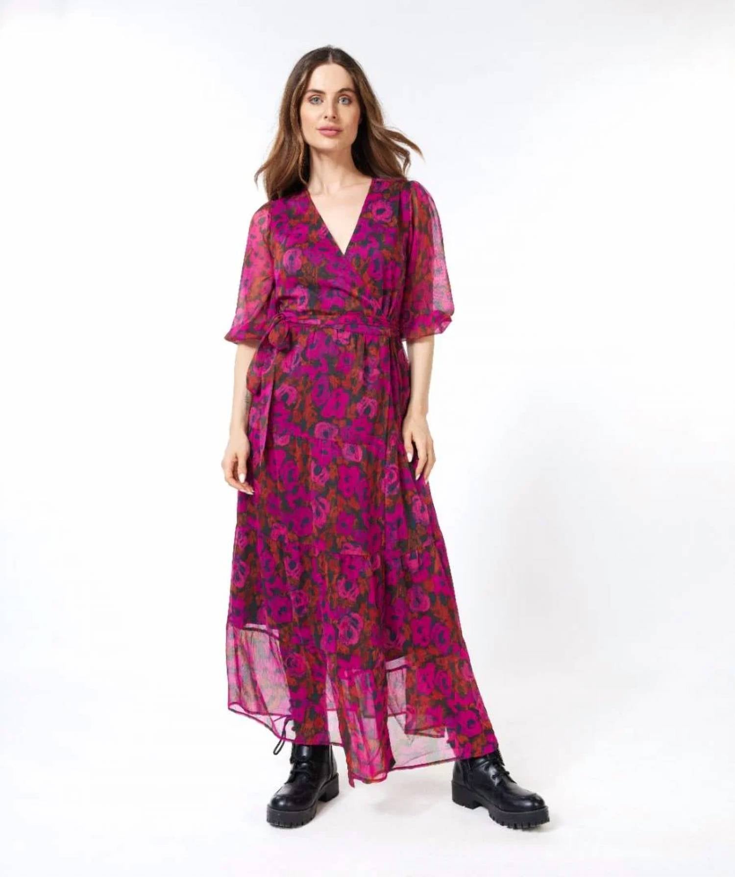Esqualo - Liva Long Wrap Midi Dress