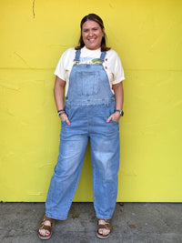 la society Easy Street Denim Overalls in blue - women's jeans - alternate view