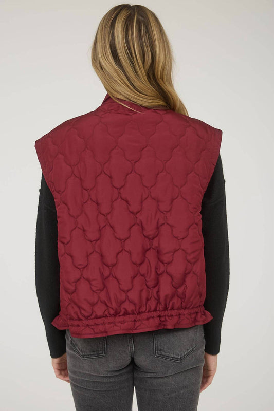 Blu Pepper - Quilted Puffer Vest With Snaps