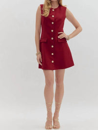 Entro - Women's Solid Sleeveless Mini Dress