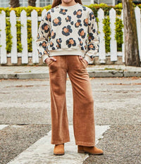 Mayoral - High Waist Pull On Corduroy Pant