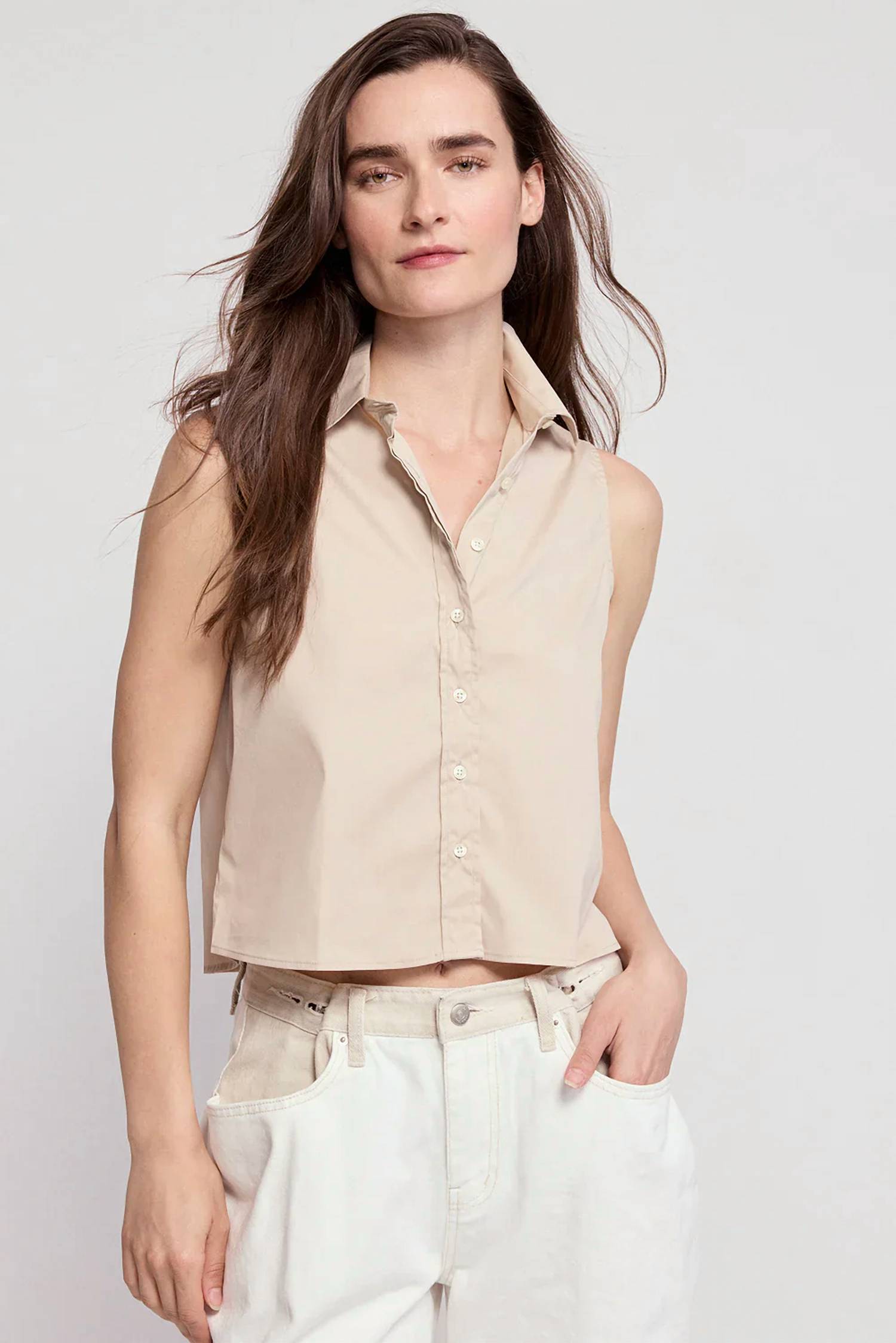 The Shirt - The Boxy Cropped Sleeveless Shirt
