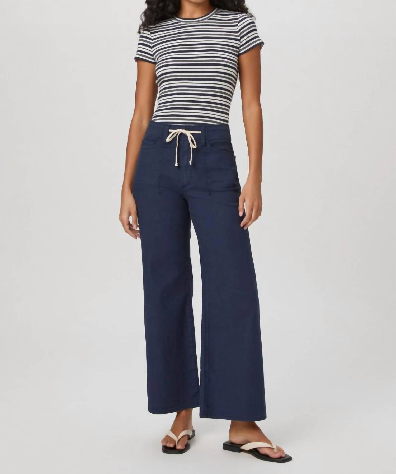 Paige Ari Wide Leg Pants in vintage navy seascape - women's pants