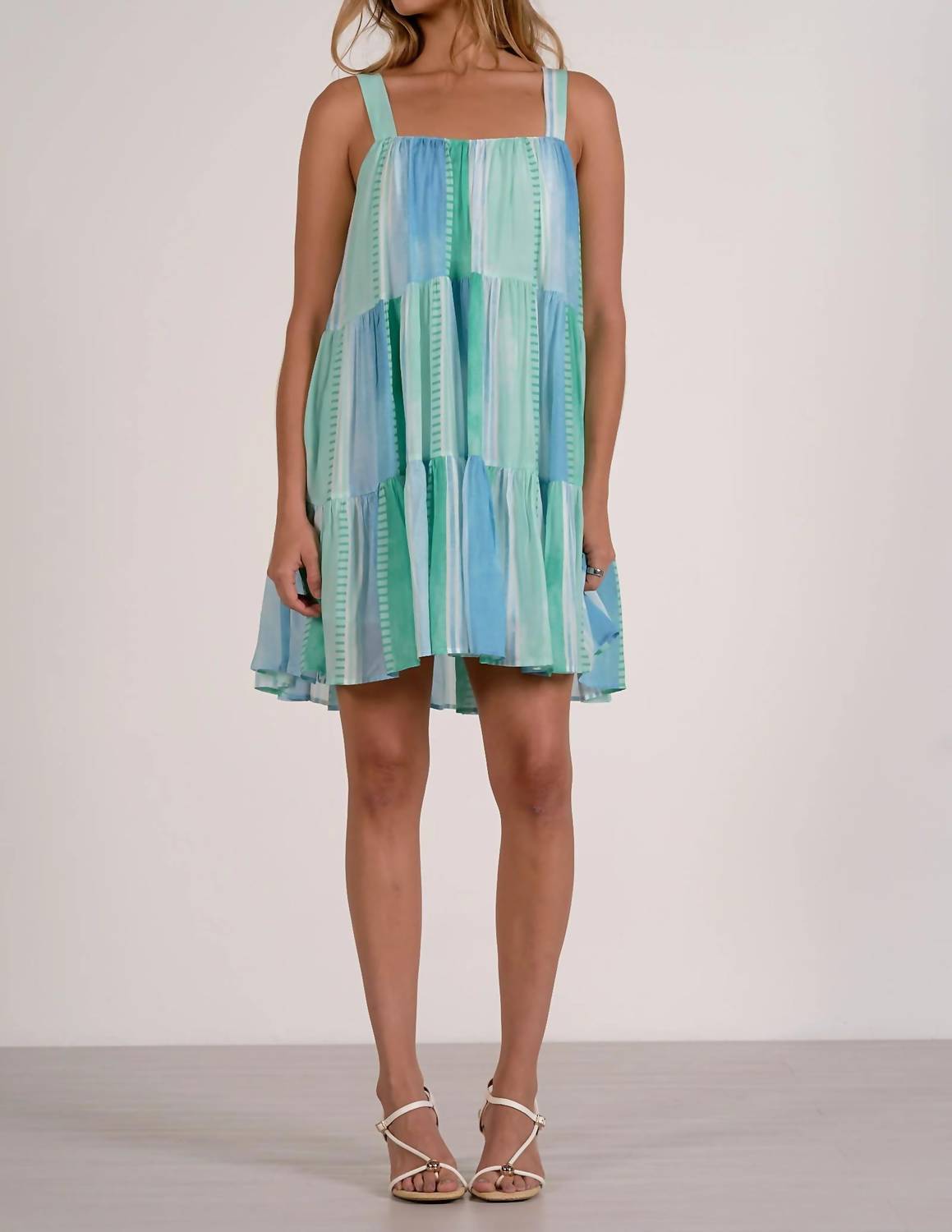 Elan - Adjustable Straps Printed Sun Dress