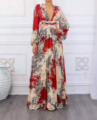 Surelymine - Fantasy Ruffles Cut Out Laced Back Maxi Dress