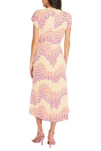Maggy London - Cap Sleeve Geo Print Midi Dress