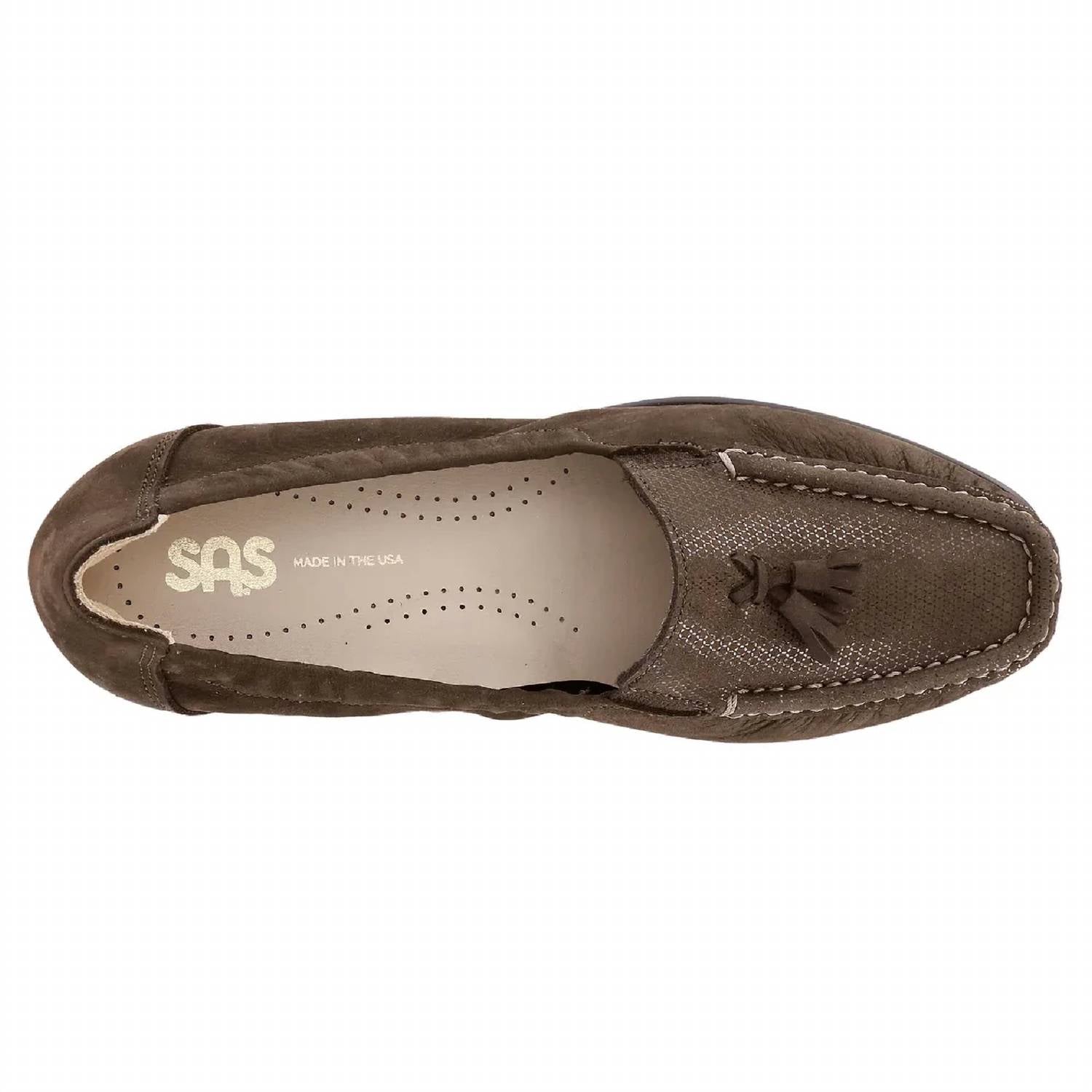 SAS Women's Hope Slip On Loafer in brown turf - women's flats - alternate view