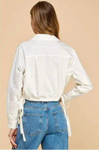 Tcec - Long Sleeve Cropped Poplin Shirt