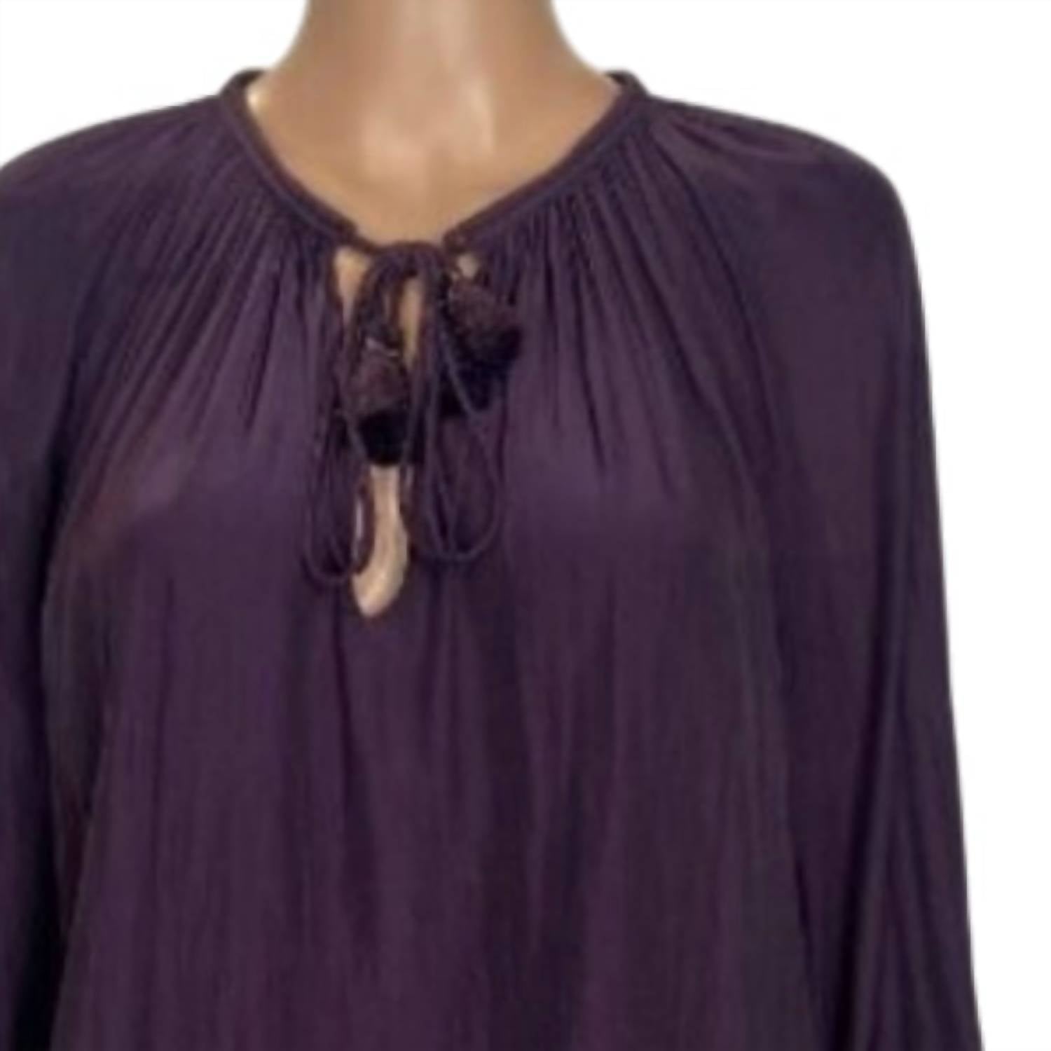 Ramy Brook Women's Clarinda Smocked Mini Dress in purple - women's dress - detail view