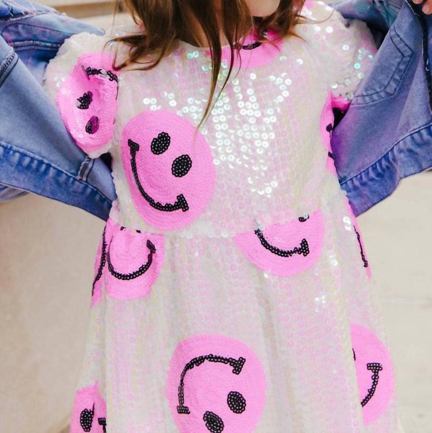 Lola + The Boys - Kid's Pinkie Happy Emoji Dress