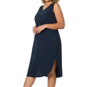 Zenana - Cotton Sleeveless Drawstring Waist Dress - Plus