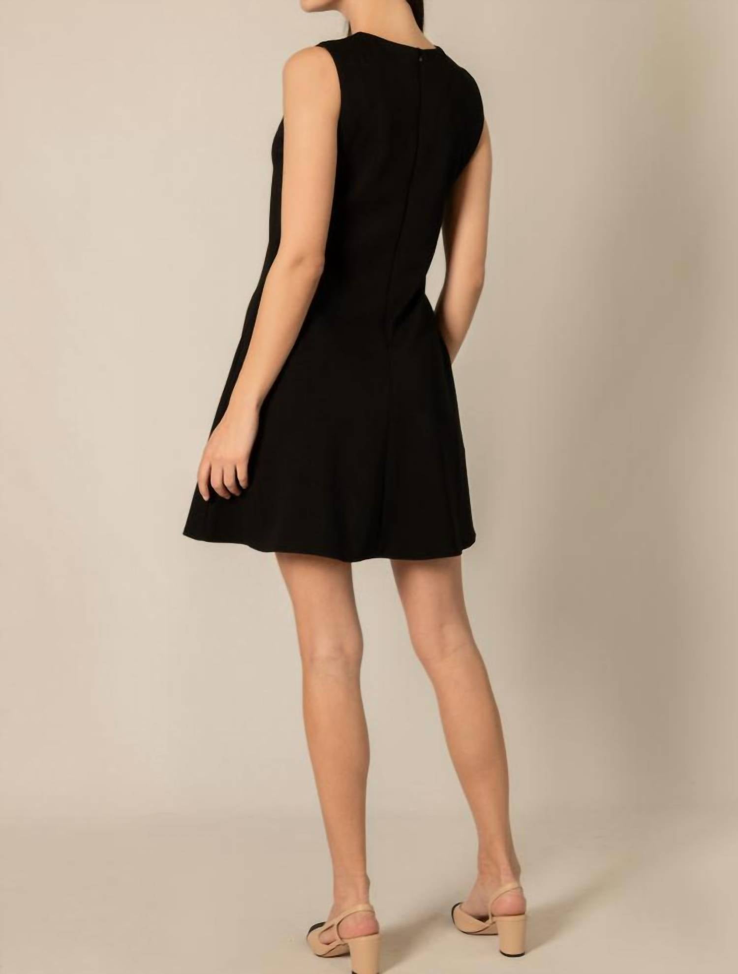 P.CILL Rhode Flared Mini Dress in black - women's dress - view 4