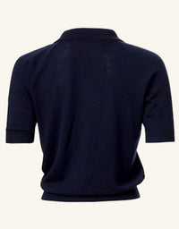 ALIX OF BOHEMIA Lessi Knit Top in midnight - women's blouse - detail view