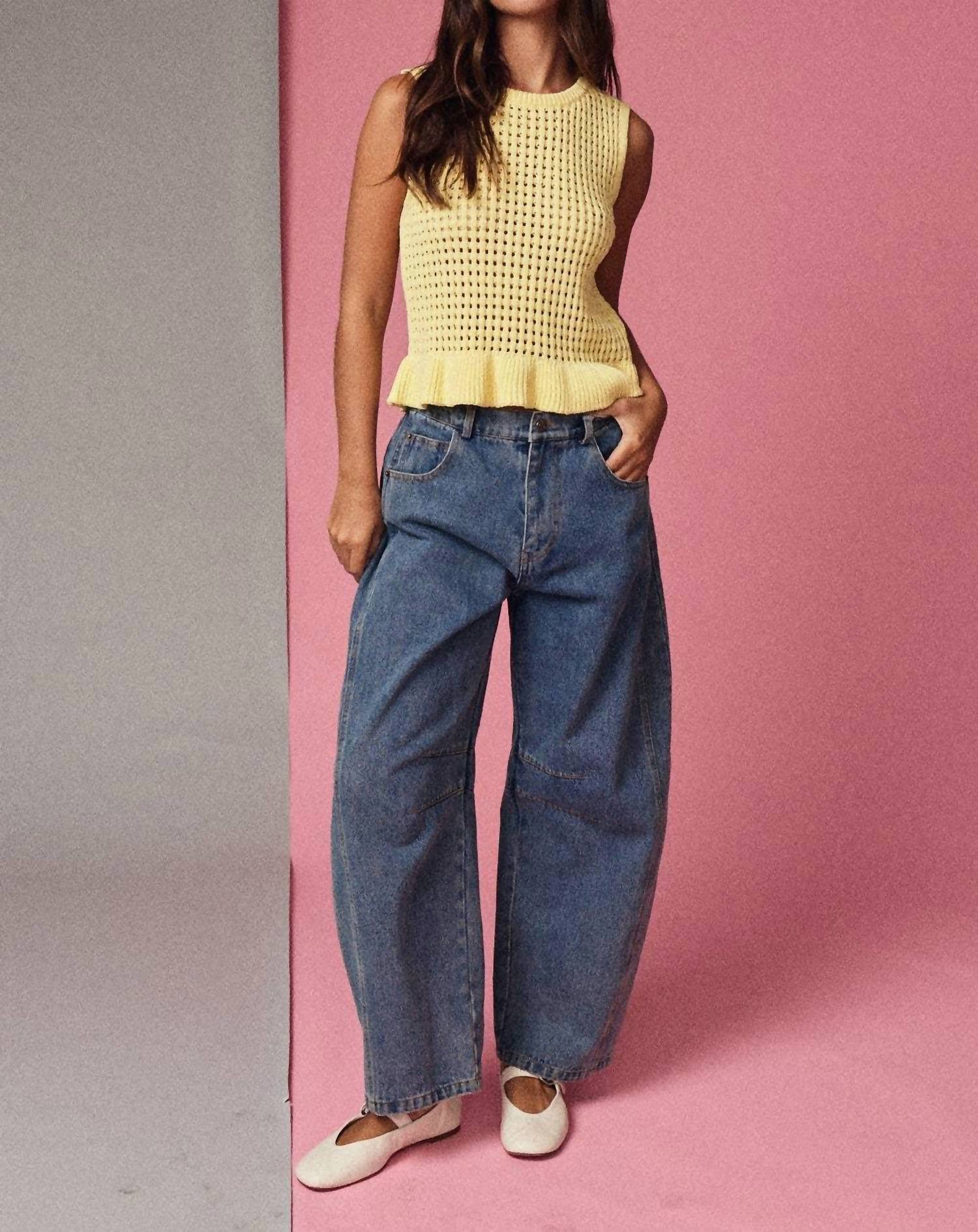 Papermoon - Open Knit Peplum Top