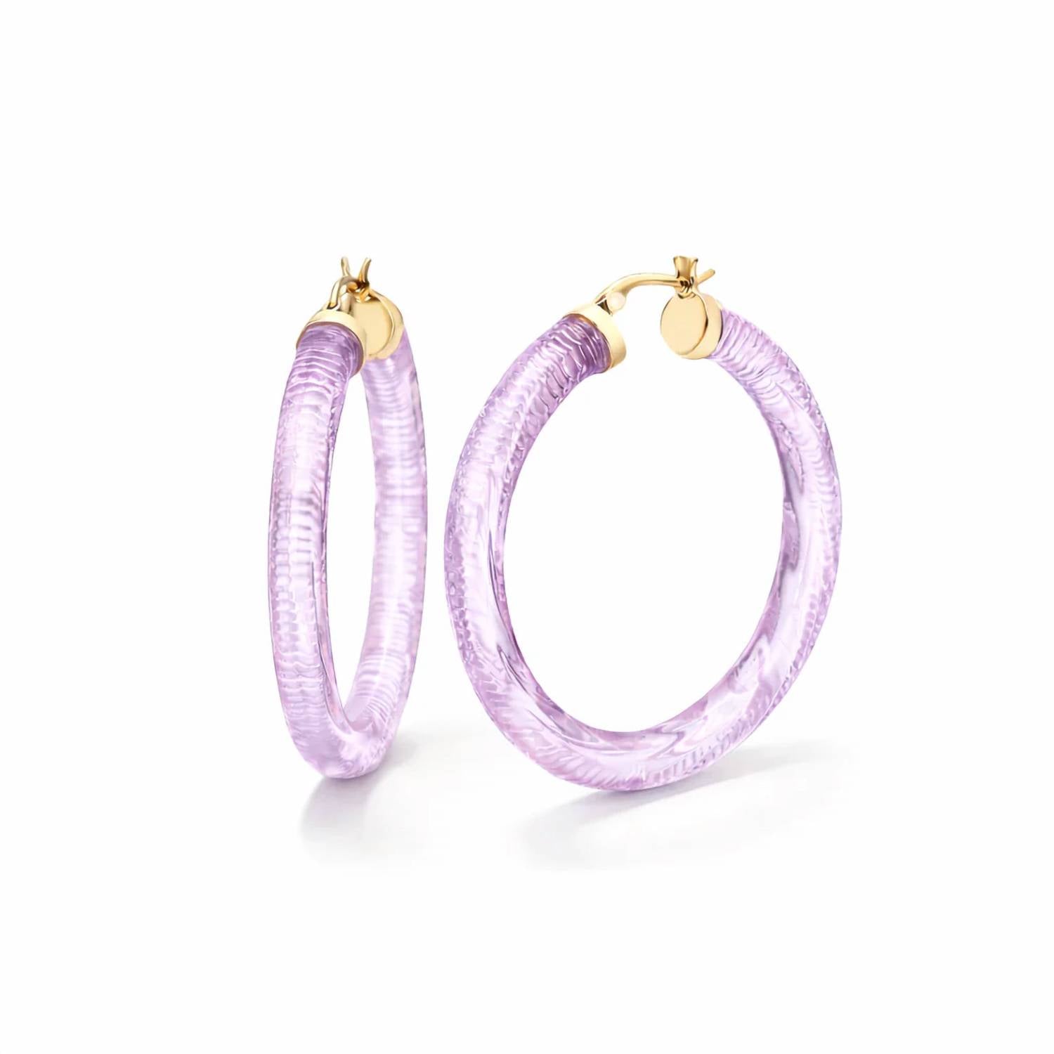Gold & Honey - Women's Instyle Lucite Hoop Earrings