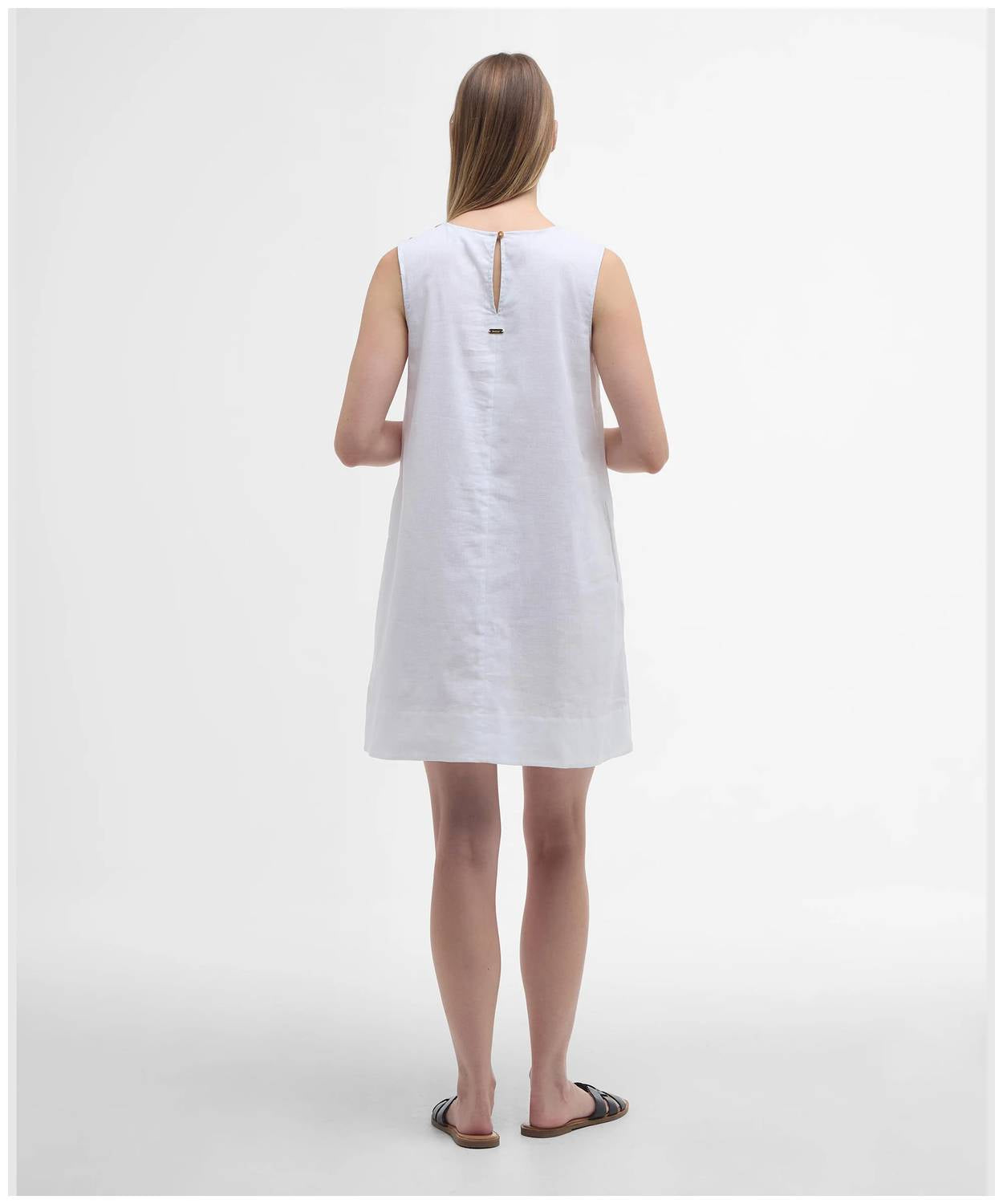 Barbour Lucy Mini Dress in classic white - women's dress - alternate view