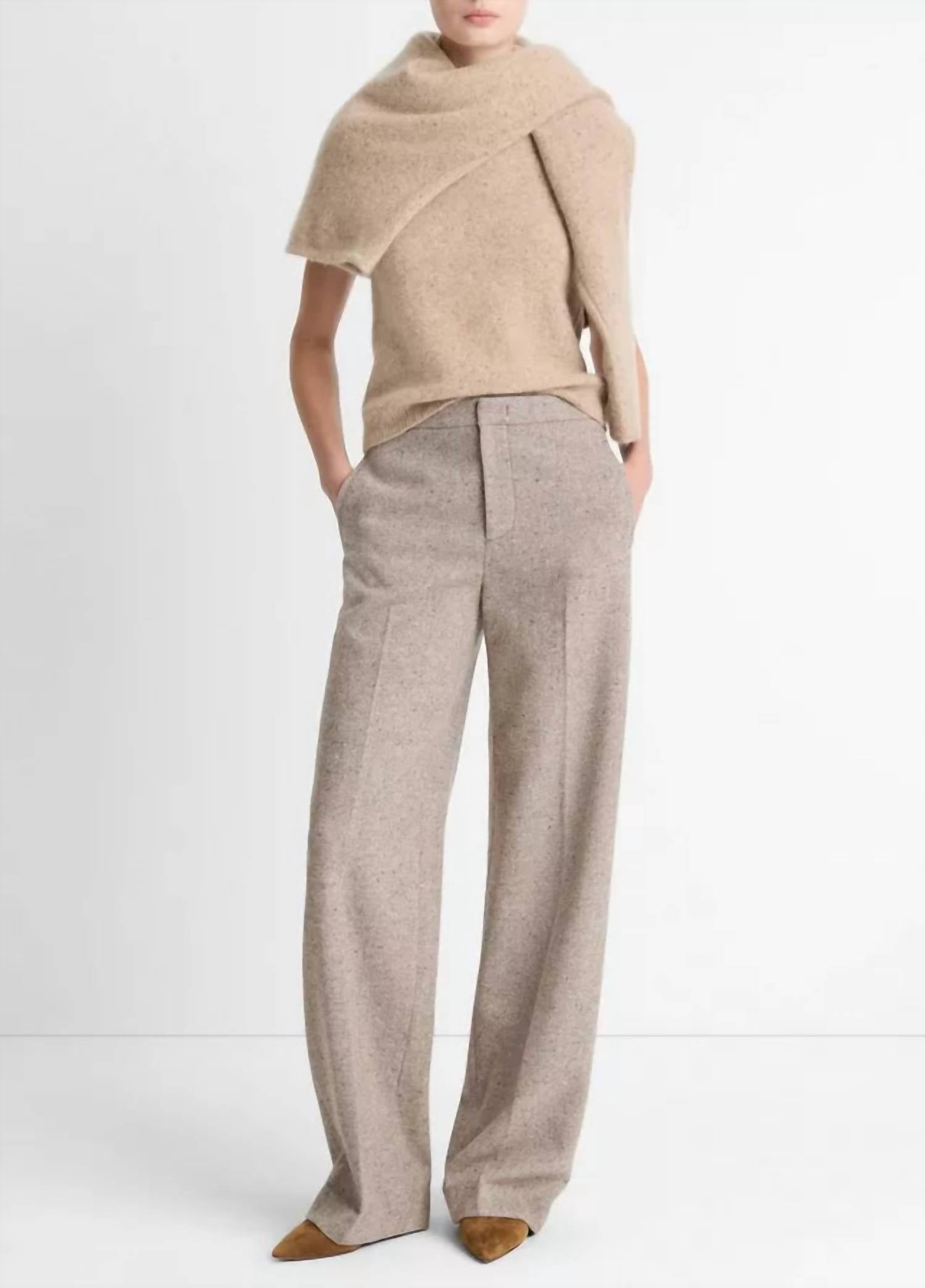 Vince - Donegal Wool-blend Wide-leg Trouser