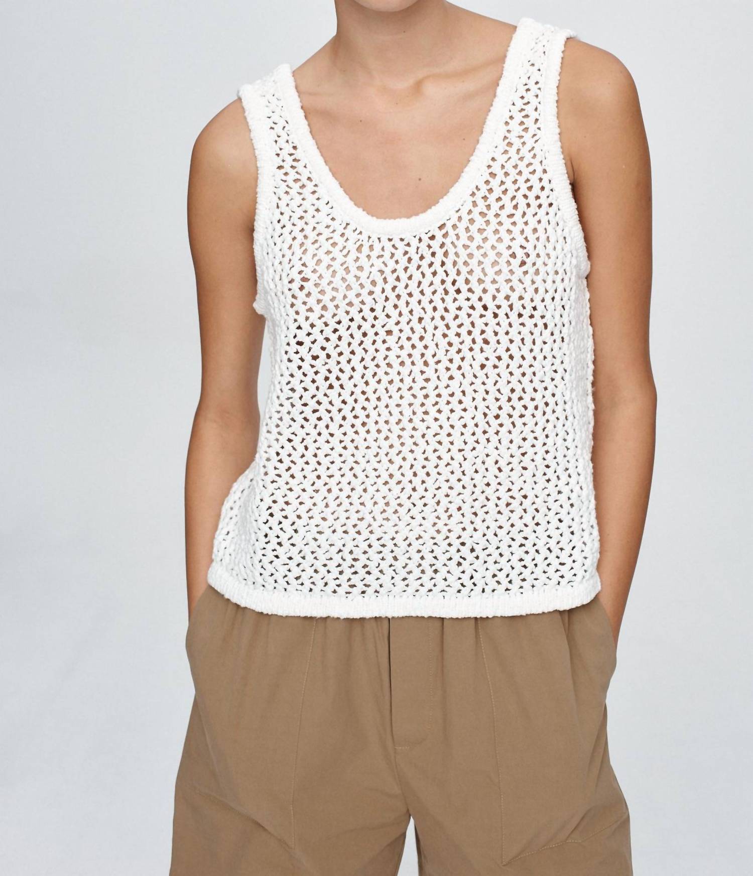 Marle Nova Top in blanc - women's tank top