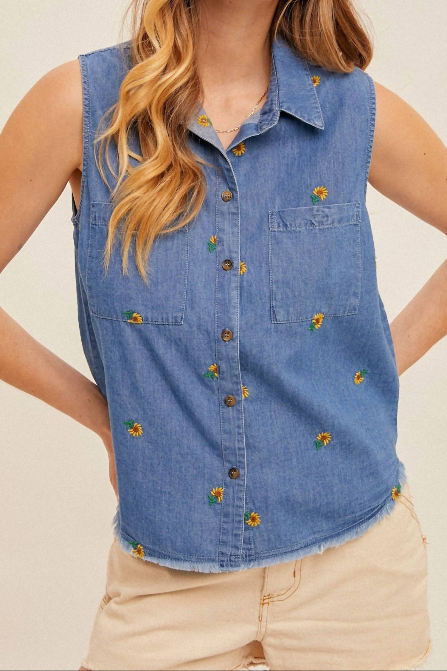 Hem & Thread - Flower Embroidered Shirt