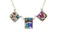 Firefly Jewelry - Women's Geometric 3 Square Necklace