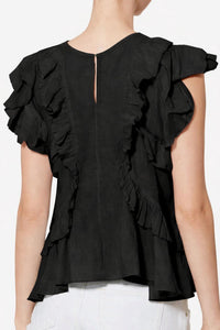ISABEL MARANT Nalou Top in black 1 - women's shirt - detail view