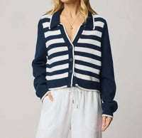 Splendid - Nicolette Striped Polo Cardigan