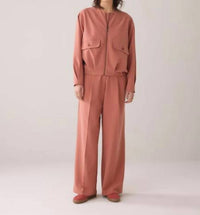 summum Uni Pleated Waistband Trousers in sephia blush - women's pants