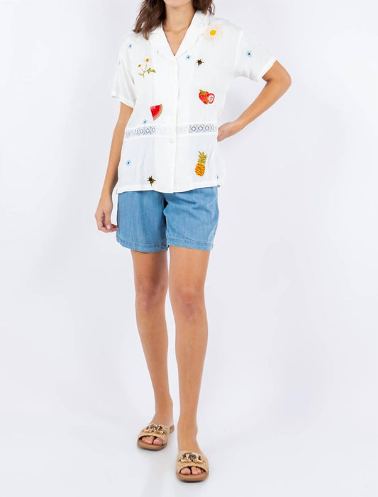 Paparazzi - Viscose Woven Embroidered Camp Shirt