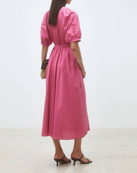 Suncoo - Cassie Long Poplin Midi Dress