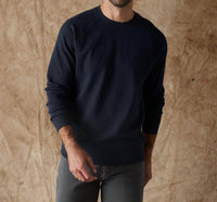 The Normal Brand Puremeso Everyday Crew Top in normal navy - men's long sleeve top