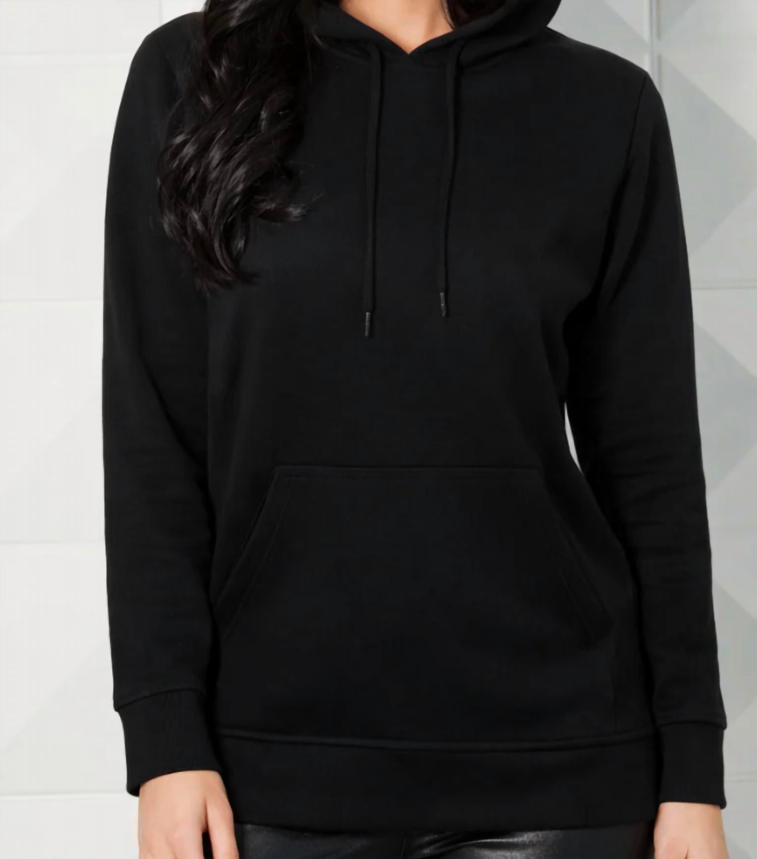 french kyss Pullover Hoodie Jacket in black - women's top - detail view