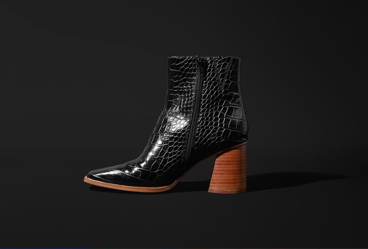 Volair - Women's Eco-friendly Leather Cushioned Chunky Heel Booties