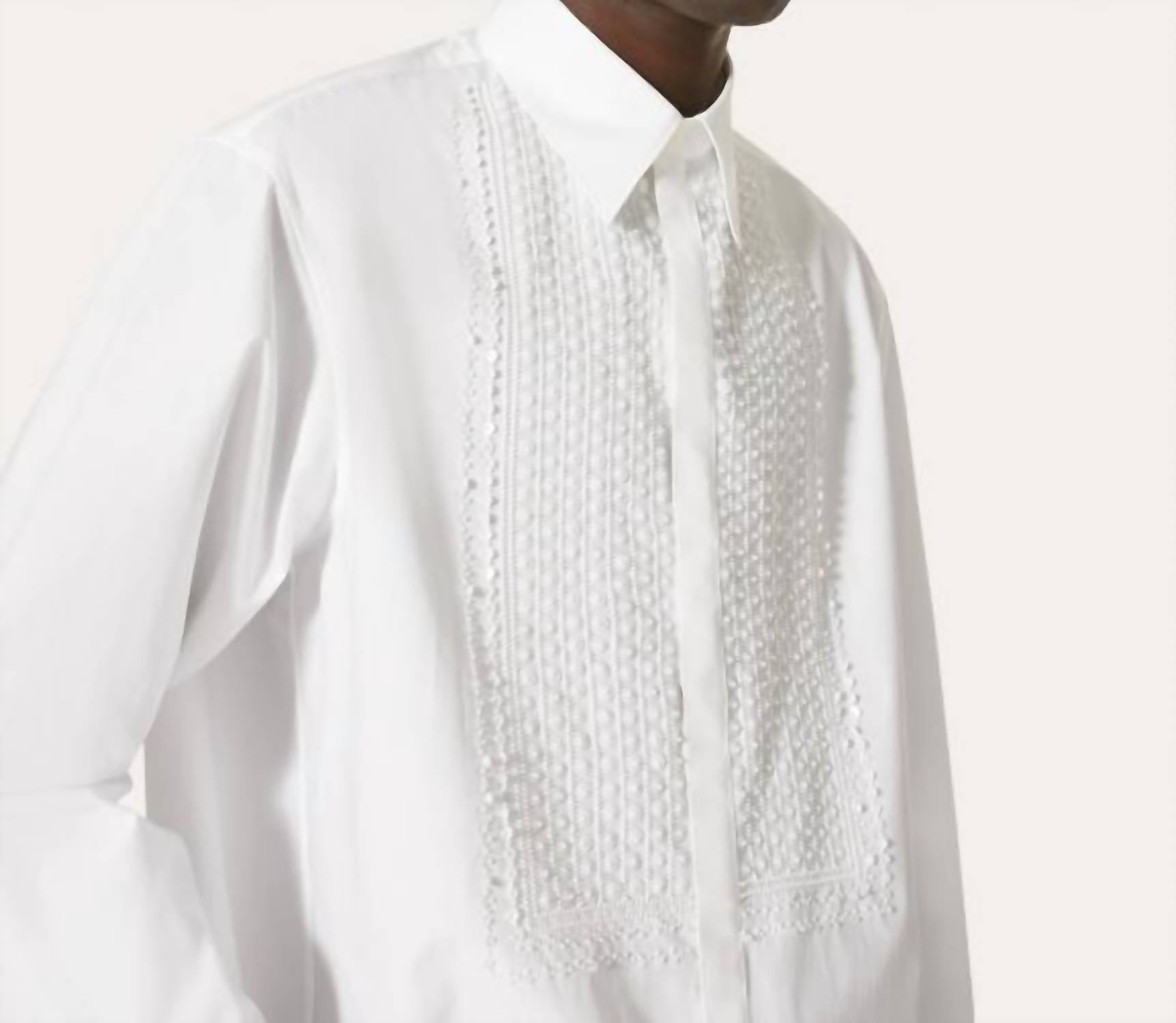 Valentino - Embroidered Cotton Shirt Jacket