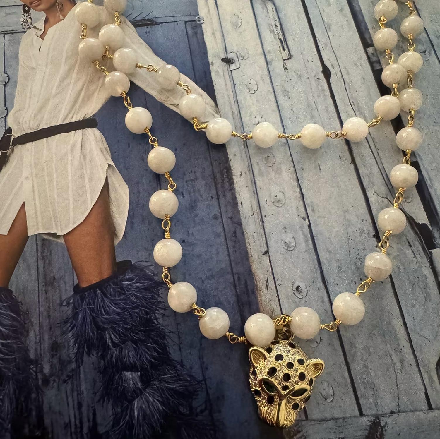Avenue Chic - Moonstone Leopard Necklace